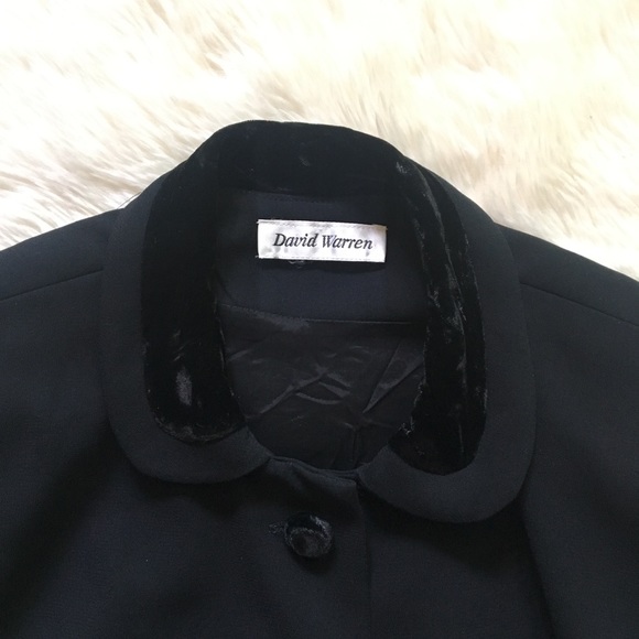 80s Crushed Velvet Round Collar Crop Blazer - Picture 2 of 6